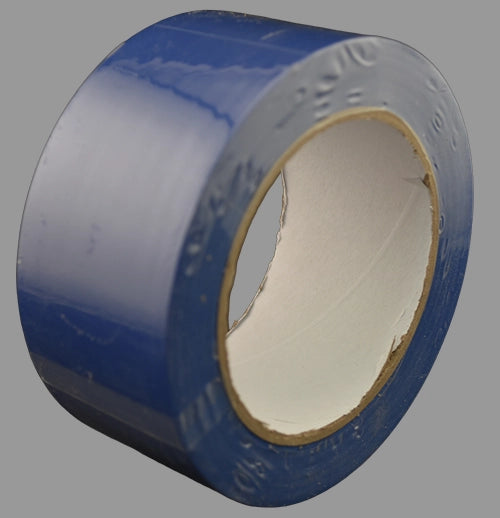 Blue line marking tape on its side.