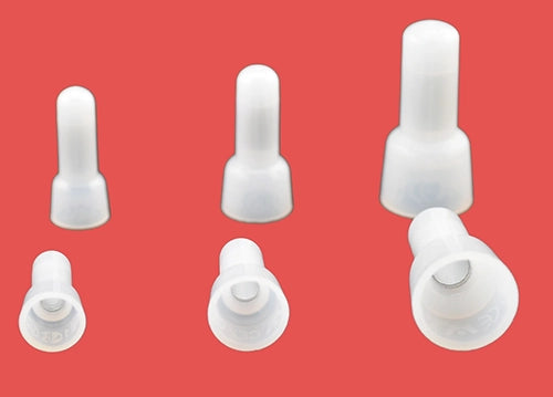 Closed end wire connectors for secure electrical splicing and insulation.