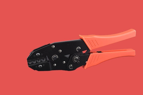 Copper tube crimper with red handles for 2.5mm² to 15mm² wire, designed for light to medium-duty electrical work