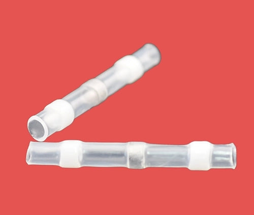 White heat shrink solder butt connectors – low gauge waterproof wire splices for fine electrical connections