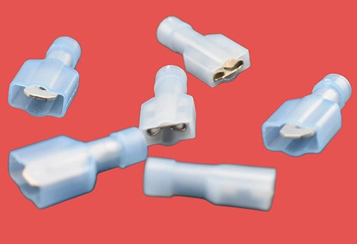 Assorted Lucar type quick disconnect terminals – male and female spade connectors for electrical wiring