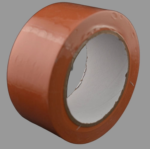 Orange line marking tape on its side.