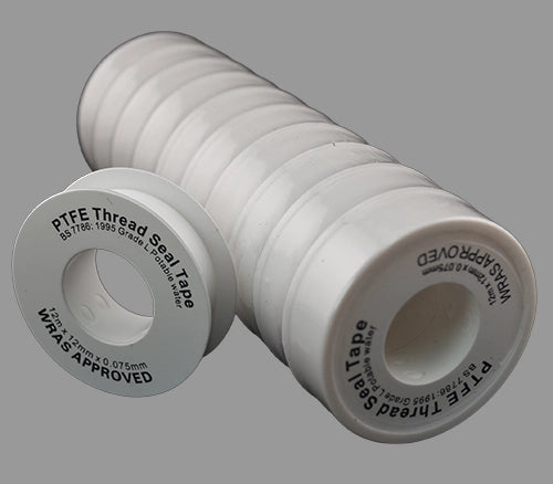 White PTFE tape – pack with one roll open and laid out.