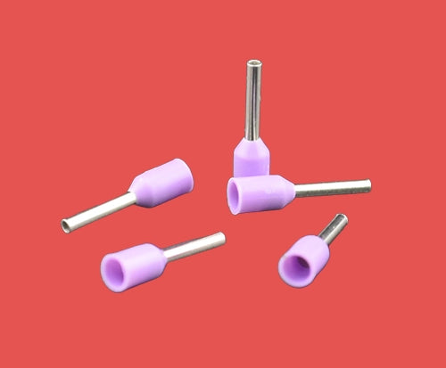 Violet insulated bootlace ferrules – French code for 0.25mm² wires