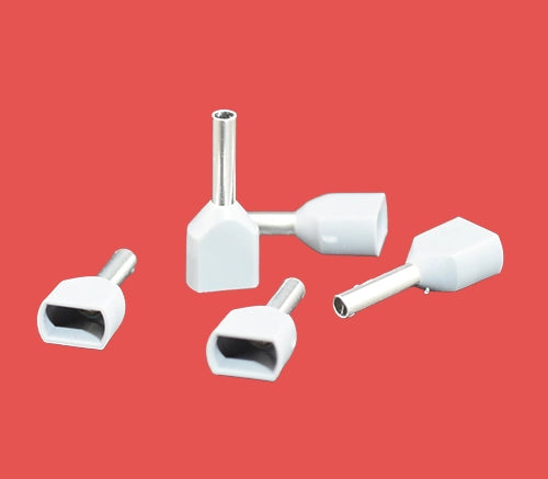 Grey twin bootlace ferrule – 0.75mm² wire size for dual wire termination