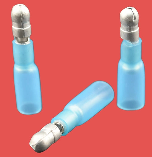 Heat Shrink Wire Butt Connectors Waterproof Splice Terminal Blue 14-16AWG 100Pcs