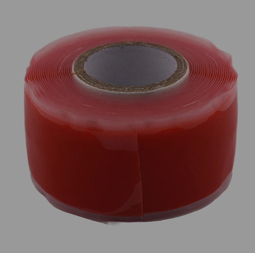 Red silicone tape laying flat.