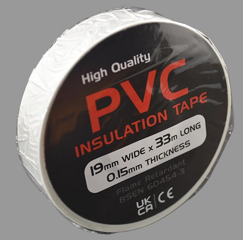 White PVC insulation tape – shown flat.