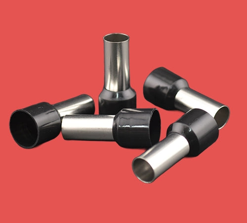 Black insulated bootlace ferrules – French code for 25.0mm² wire termination