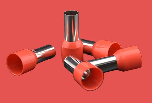 Red bootlace ferrules – French system for 35.0mm² cord ends