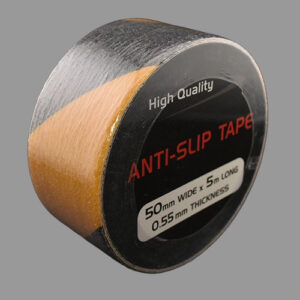 Anti-slip tape (black/yellow) standing on its side.