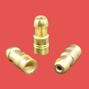 Brass bullet terminals, used in brass bullet connector assemblies.