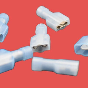 Assorted Lucar type quick disconnect terminals – male and female spade connectors for electrical wiring