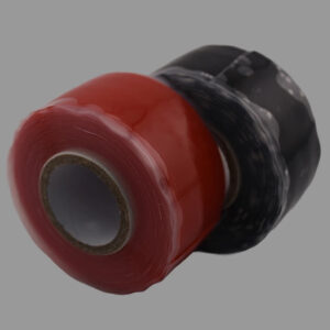 Black and red silicone tape rolls side by side.