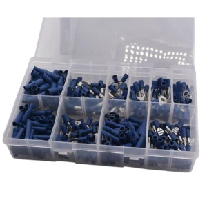 Assorted blue crimp terminals, 400 piece kit