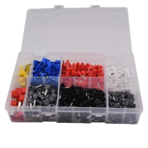 Assorted twin bootlace ferrules, 770 piece kit