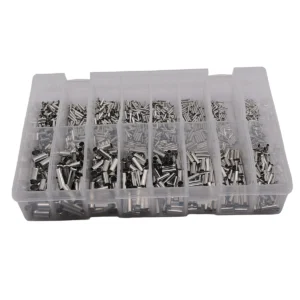 Assorted uninsulated bootlace ferrules, 1725 piece kit